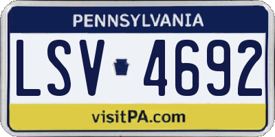 PA license plate LSV4692