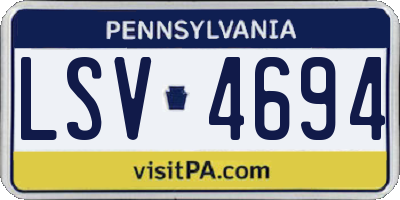PA license plate LSV4694