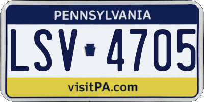 PA license plate LSV4705