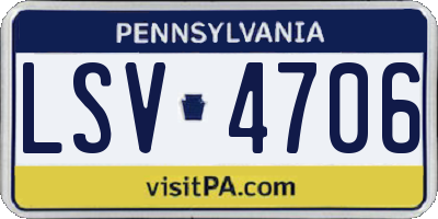 PA license plate LSV4706