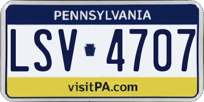 PA license plate LSV4707