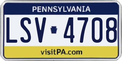 PA license plate LSV4708