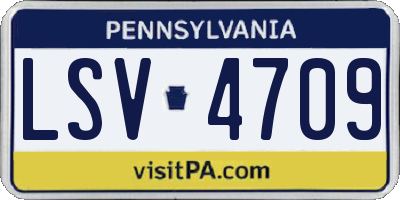 PA license plate LSV4709