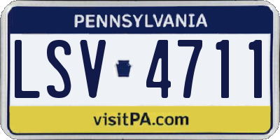 PA license plate LSV4711