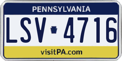 PA license plate LSV4716