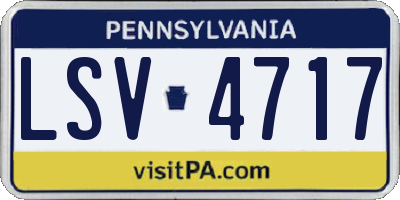 PA license plate LSV4717