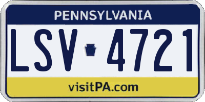 PA license plate LSV4721