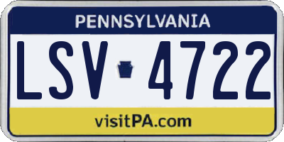 PA license plate LSV4722
