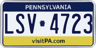 PA license plate LSV4723
