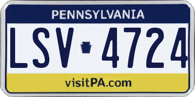 PA license plate LSV4724