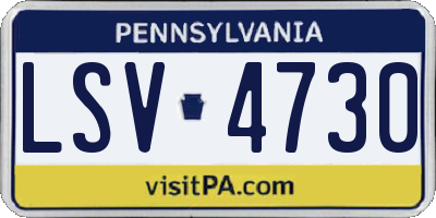 PA license plate LSV4730