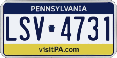 PA license plate LSV4731