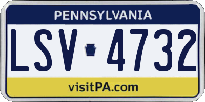 PA license plate LSV4732
