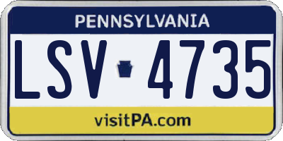 PA license plate LSV4735