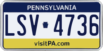 PA license plate LSV4736