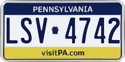 PA license plate LSV4742