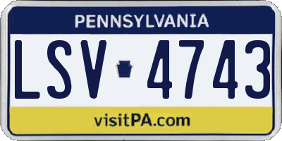 PA license plate LSV4743