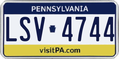 PA license plate LSV4744