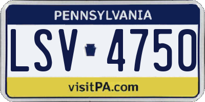 PA license plate LSV4750