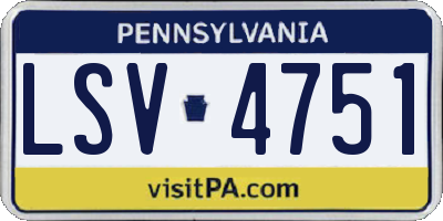 PA license plate LSV4751