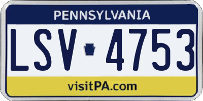 PA license plate LSV4753