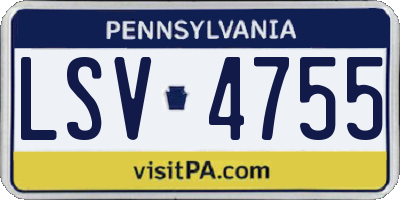 PA license plate LSV4755
