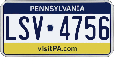 PA license plate LSV4756