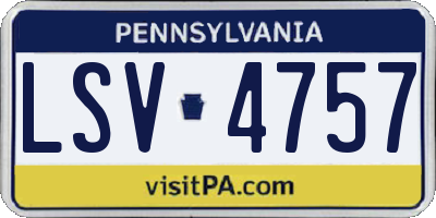 PA license plate LSV4757