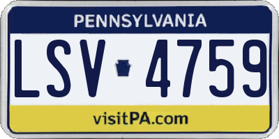 PA license plate LSV4759