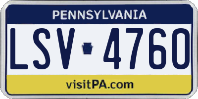 PA license plate LSV4760