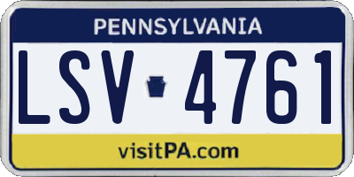 PA license plate LSV4761
