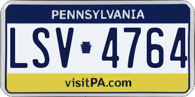 PA license plate LSV4764