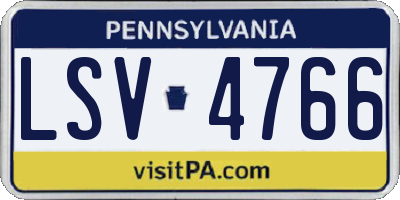 PA license plate LSV4766