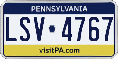 PA license plate LSV4767