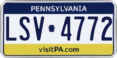 PA license plate LSV4772