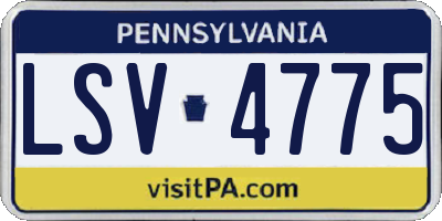PA license plate LSV4775