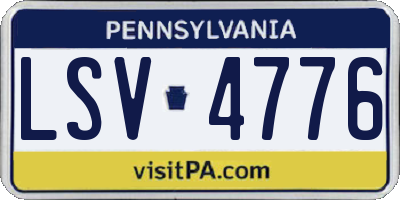 PA license plate LSV4776