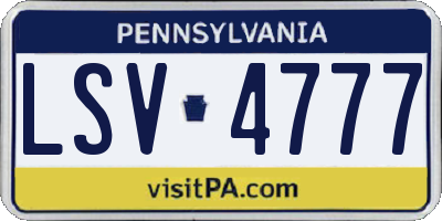 PA license plate LSV4777