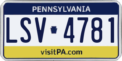 PA license plate LSV4781