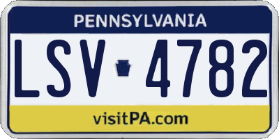 PA license plate LSV4782