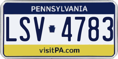 PA license plate LSV4783