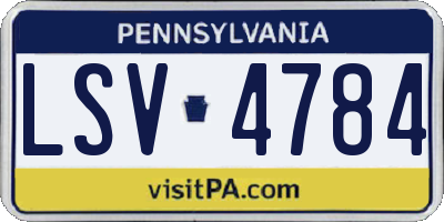 PA license plate LSV4784
