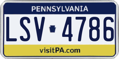PA license plate LSV4786