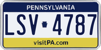 PA license plate LSV4787