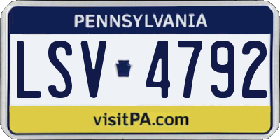 PA license plate LSV4792