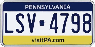 PA license plate LSV4798