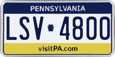 PA license plate LSV4800