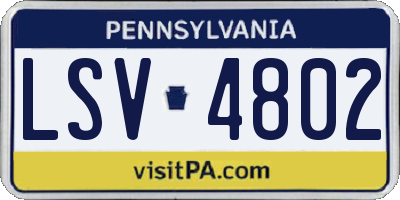 PA license plate LSV4802