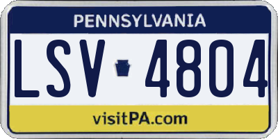 PA license plate LSV4804