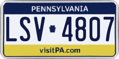 PA license plate LSV4807